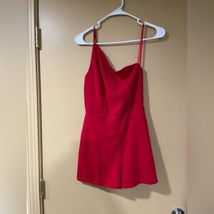 🎉3/$15 Red Spaghetti Single Strap Romper